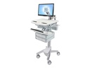 Ergotron Wagen - offene Architektur - für LCD-Display / PC-Ausrüstung - medizinisch - Aluminium, verzinker Stahl, hochwertiger Kunststoff - Grau, weiß, Polished Aluminum - Bildschirmgröße: bis zu 61 cm (bis zu 24 Zoll)
