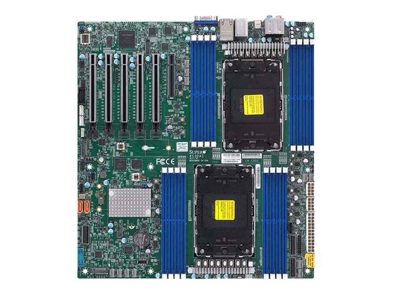 Supermicro X13DAI-T - Motherboard - E-ATX - LGA4677 Socket-E - 2 Unterstützte CPUs - Intel C741 Chipsatz - USB 3.2 Gen 1, USB 3.2 Gen 2 - 2 x 10 Gigabit LAN - Onboard-Grafik - HD Audio (8-Kanal)