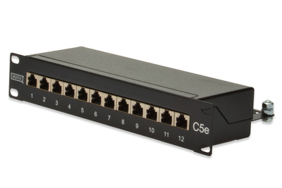 DIGITUS CAT 5e, Klasse D Patch Panel, geschirmt, schwarz