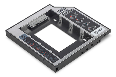 DIGITUS SSD/HDD Einbaurahmen für den CD/DVD/Blu-ray Laufwerksschacht, SATA auf SATA III, 12,7 mm Bauhöhe