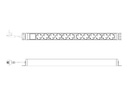 DIGITUS DN-95434 - Steckdosenleiste (Rack - einbaufähig) - Aluminiumprofil und Schalter - Wechselstrom 250 V - Eingabe, Eingang power CEE 7/7 - Ausgangsanschlüsse: 12 (12 x Stecker CEE 7/3)