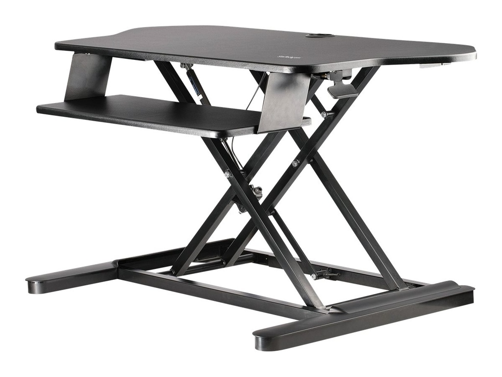 StarTech.com Eck-Sitz-Steh-Schreibtischaufsatz mit Tastaturablage - große Arbeitsfläche (89 x 53cm)