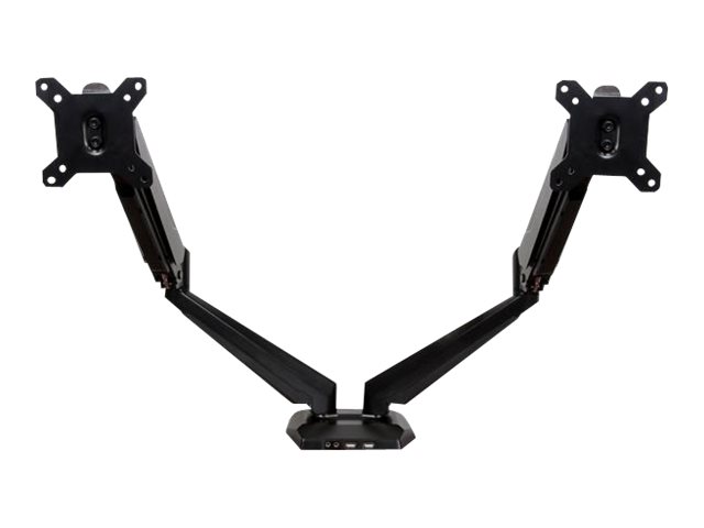 StarTech.com Dual Monitor Halterung mit eingebautem 2 Port USB und Audio Passthrough - Befestigungskit - einstellbarer Arm - für LCD-Display - Aluminium - Schwarz - Bildschirmgröße: 76.2 cm (12"-32")