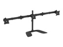 StarTech.com Dreifach Monitorhalterung - Schwenkbar - Stahl und Aluminium - für VESA Monitore bis zu 27 Zoll - 3fach Monitorarm - Aufstellung (Abschlusskappen, Stange, Bodenplatte, Querstange, Unterlegscheiben, Schrauben, Manschette, 2 Monitorarme, VESA-Halterung, 2 Griffschrauben)