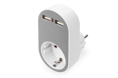 [DA-70617] DIGITUS Universal Steckdosenadapter mit 2 x USB-A