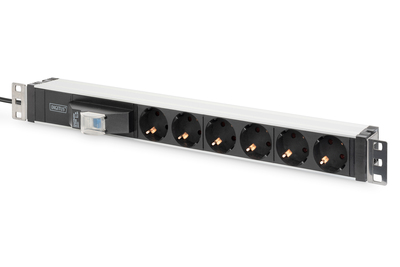 [DN-95417] DIGITUS Aluminium Steckdosenleiste, 6-fach mit Leitungsschutzschalter