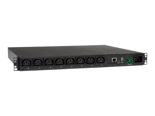 [PDUMH20HVNET] Eaton 3.7kW Single-Phase 208/230V Switched PDU - LX Platform, 8 C13 Outlets, C20 Input with L6-20P Adapter, 2.4m Cord, 1U Rack-mount, TAA - Horizontal rackmount - Stromverteilungseinheit (Rack - einbaufähig)