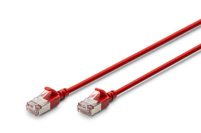 [DK-1632-A-010S-R] DIGITUS CAT 6A F-FTP Slim Patchkabel, 1m, Rot