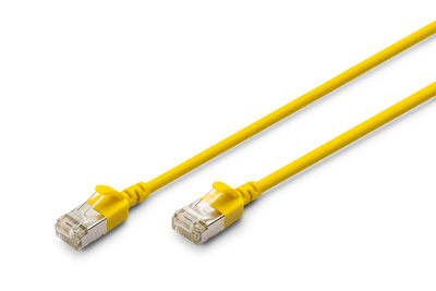 [DK-1632-A-015S-Y] DIGITUS CAT 6A F-FTP Slim Patchkabel, 1,5m, Gelb