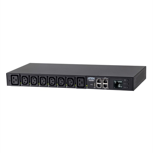 [PG6308G-AT] ATEN 8-Outlet 1U Metered by bank Switched Outlet eco PDU